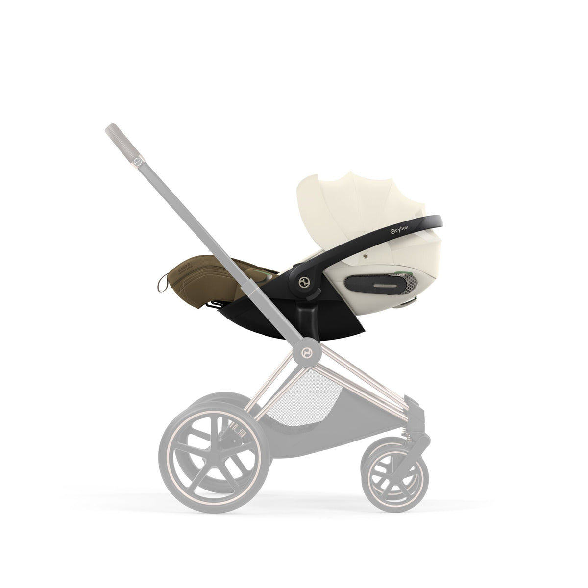 CYBEX Cloud S i-Size Style Jade Green – auf dem Priam-Rahmen Rosegold