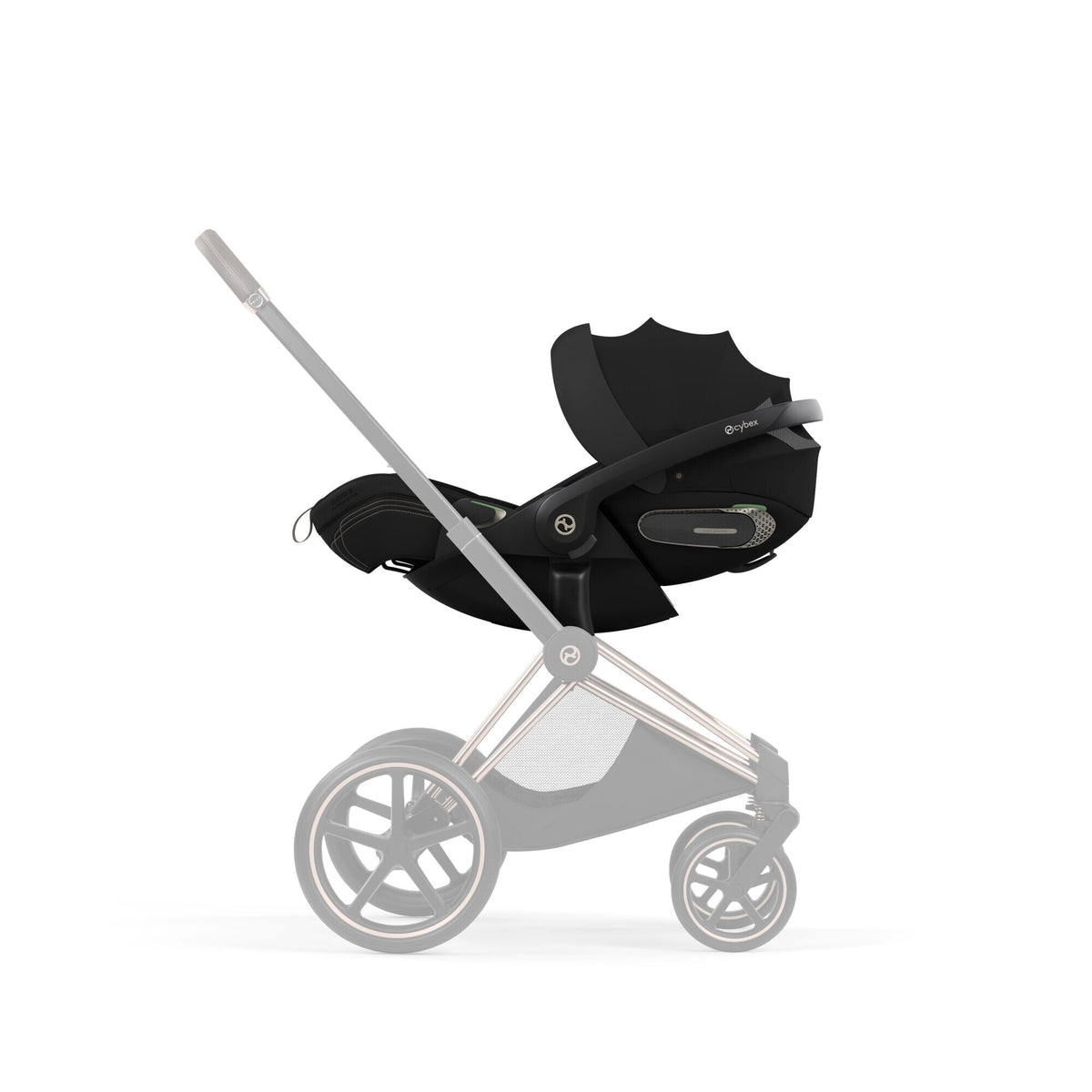 CYBEX Cloud S i-Size Style Sepia Black – auf dem Priam-Rahmen Rosegold