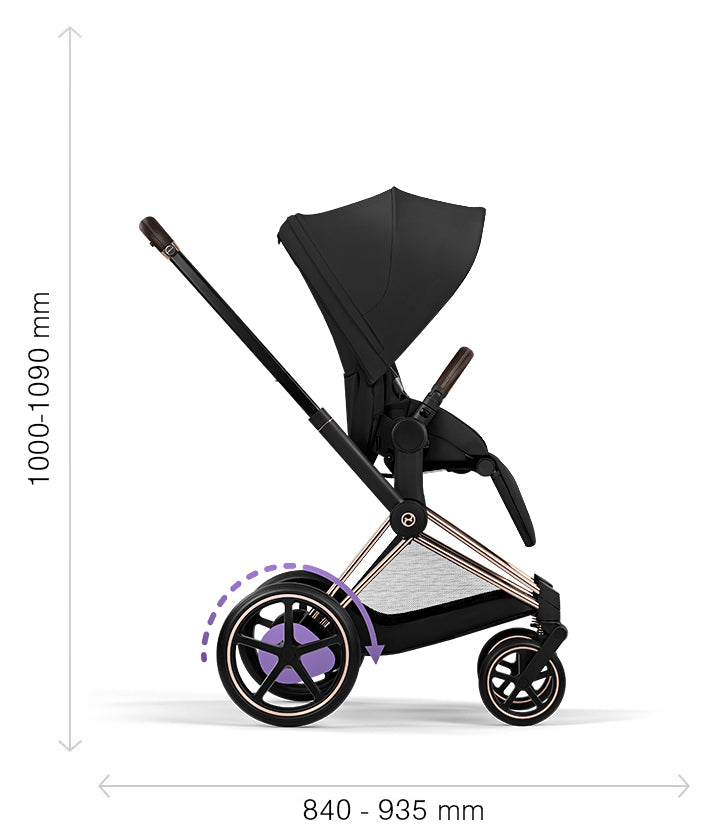CYBEX e-Priam Comfort – Masse aufgebaut
