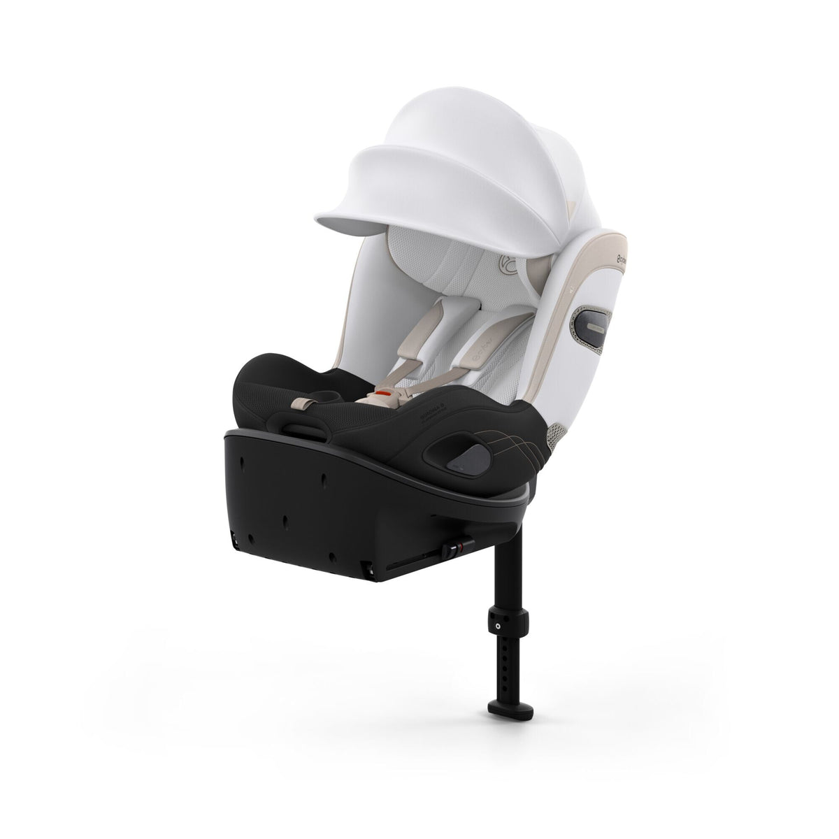 CYBEX Sirona S Style Off White – Ansicht schräg von vorne mit XXL-Sonnenverdeck