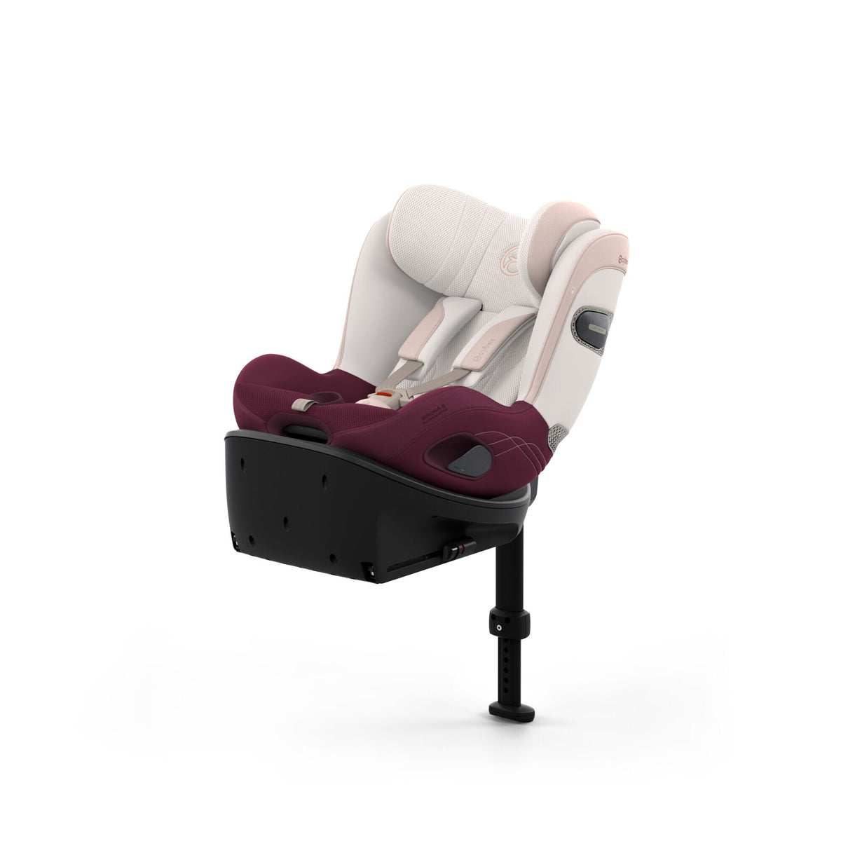 CYBEX Sirona Si Style Quartz Pink – Ansicht schräg von vorne mit integrierter Base S