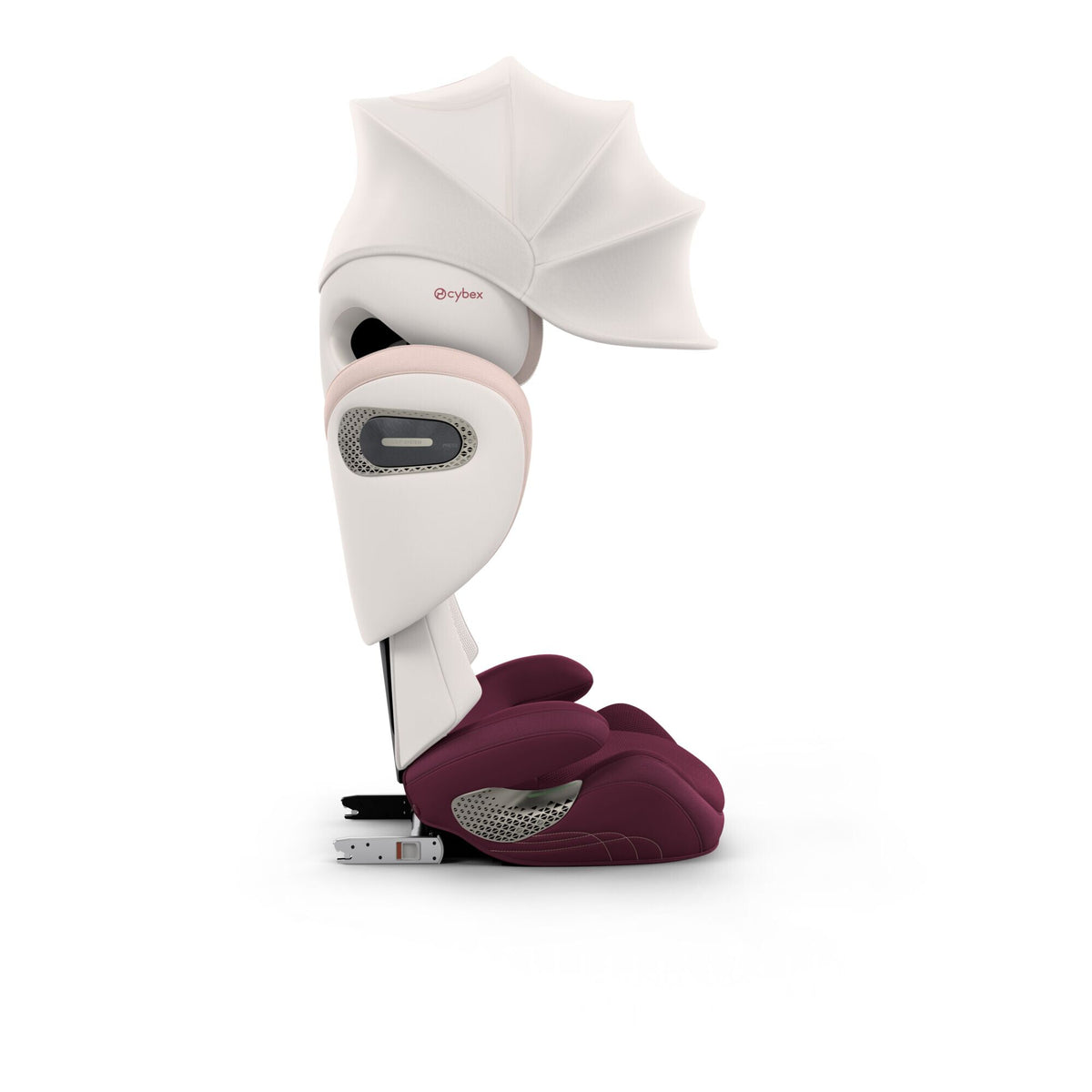CYBEX Solution S Style Quartz Pink – Seitenansicht mit XXL-Sonnenverdeck
