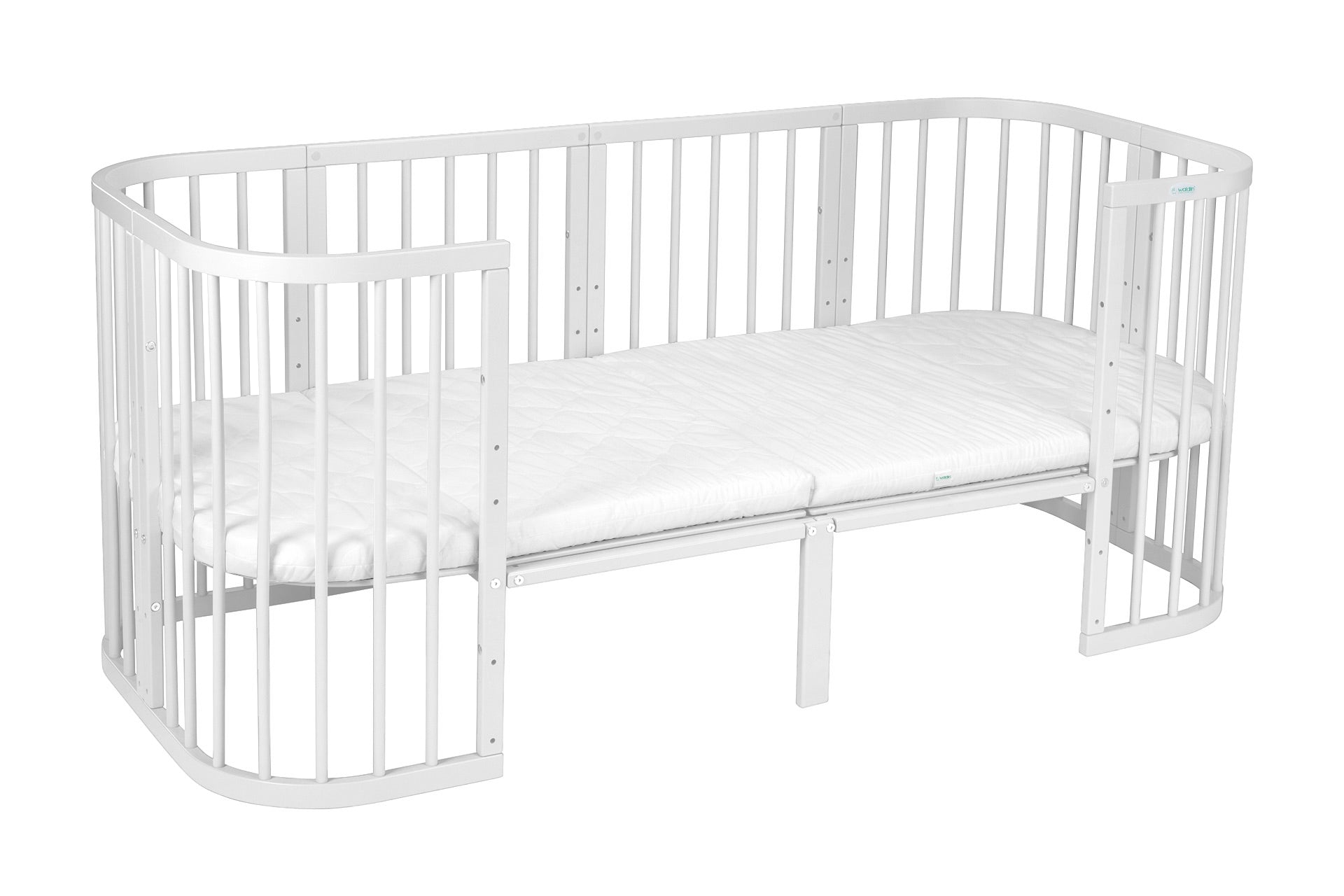 7in1 Babybett Quadi Weiss – inkl. Matratze