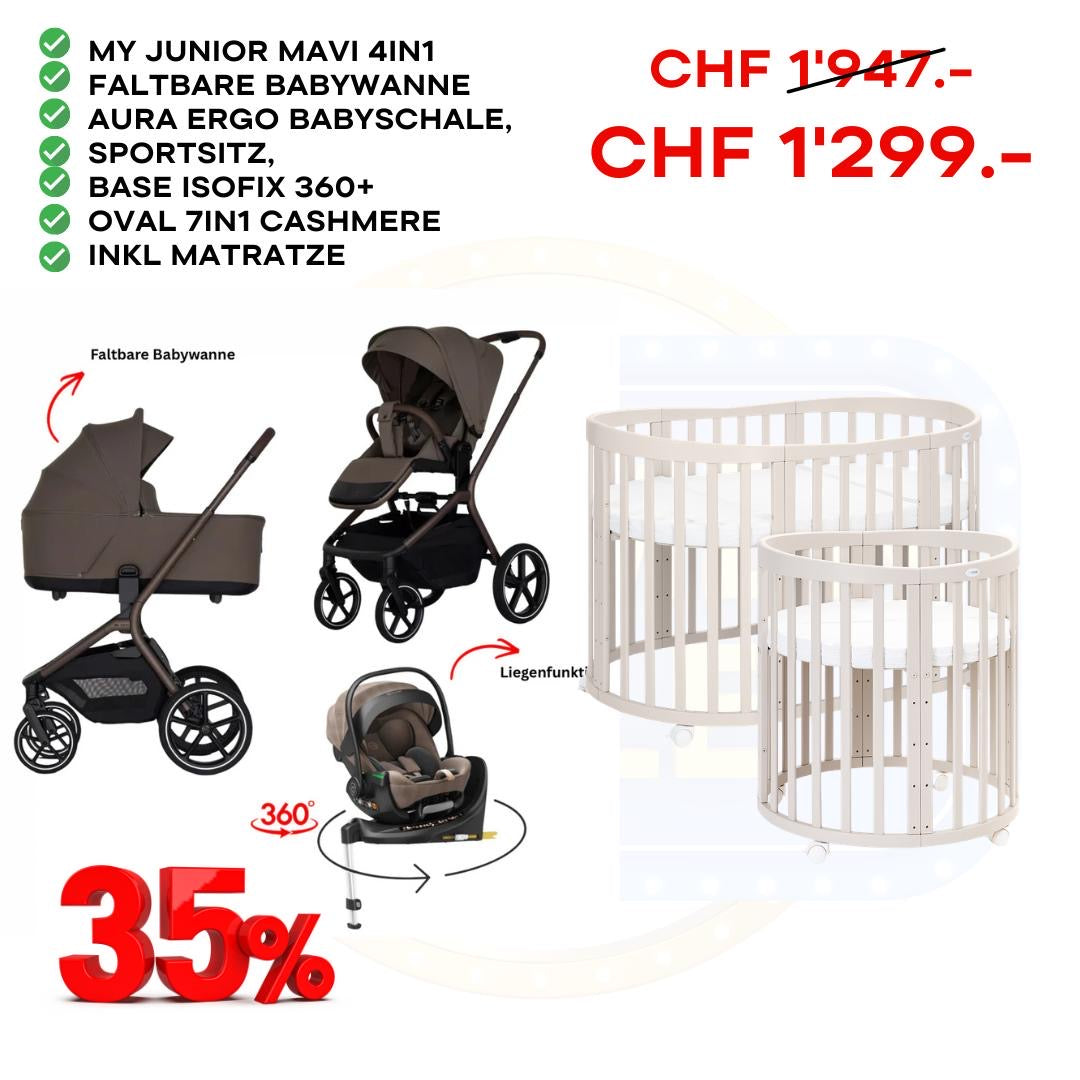 My Junior Mavi 4in1 Bundle-Set Marron Mocca incluant Aura ergo i-Size