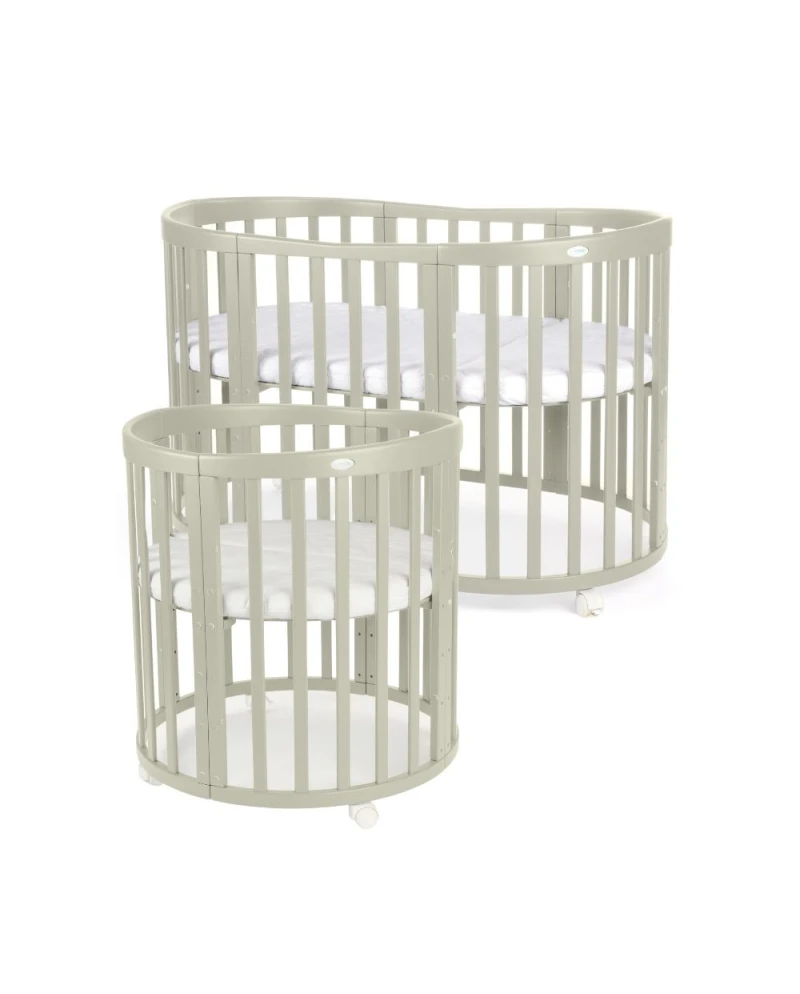 7in1 Babybett Oval Olive – inkl. Matratze