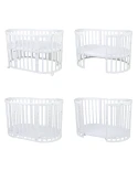 7in1 Babybett Oval Weiss – inkl. Matratze