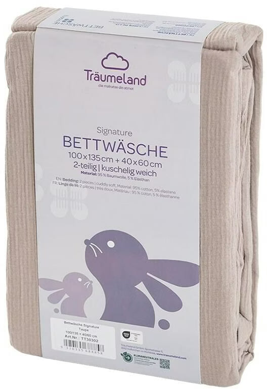Träumeland Bettwäsche taupe 100x135cm / 40x60cm