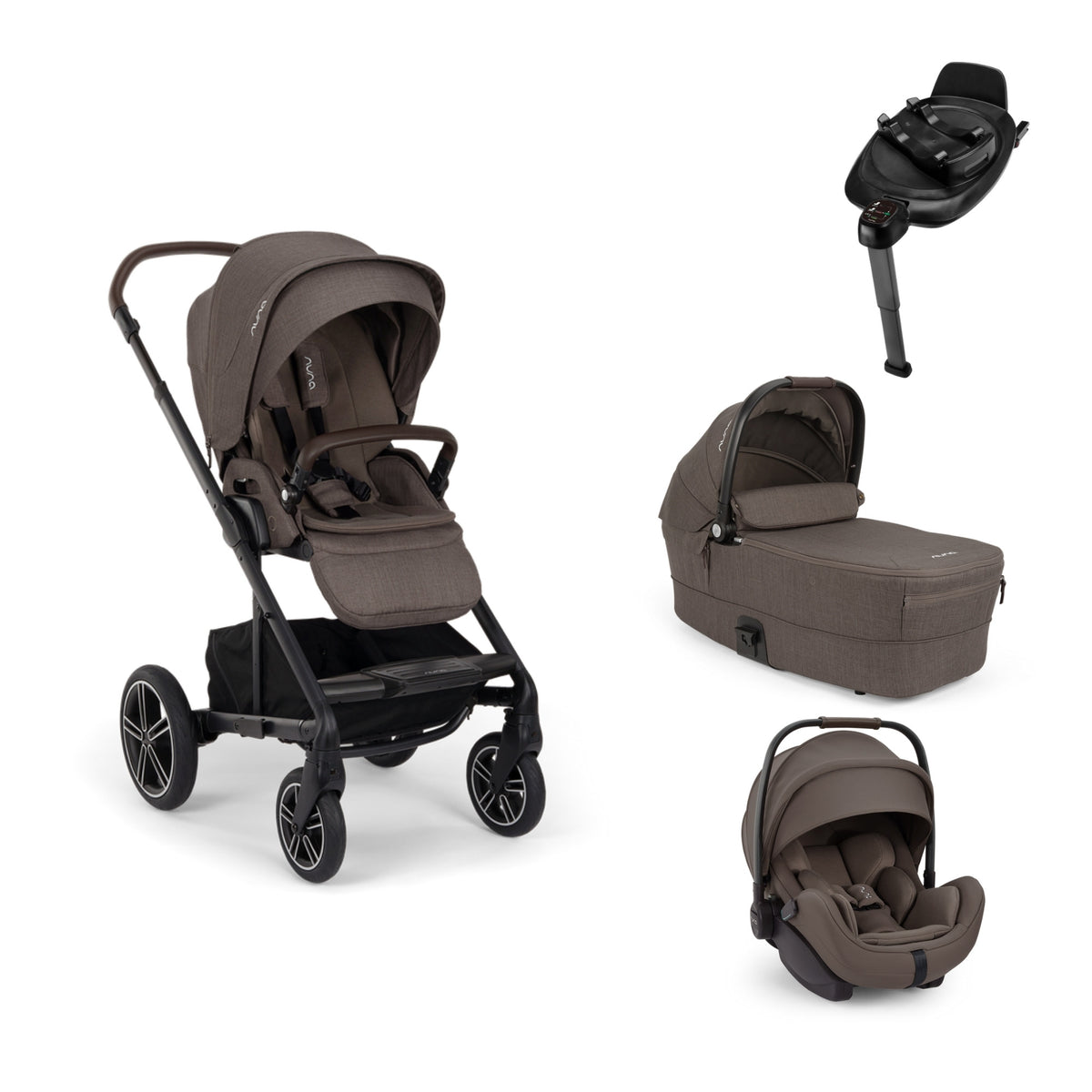 Nuna MIXX next Chestnut 4in1 Bundle inkl. Babywanne, ARRA flex & BASE next