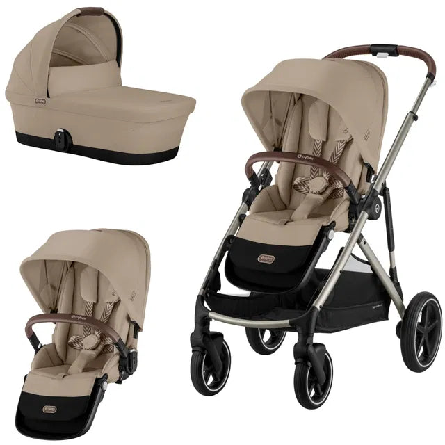 CYBEX Gazelle S Geschwisterkinderwagen moon black black