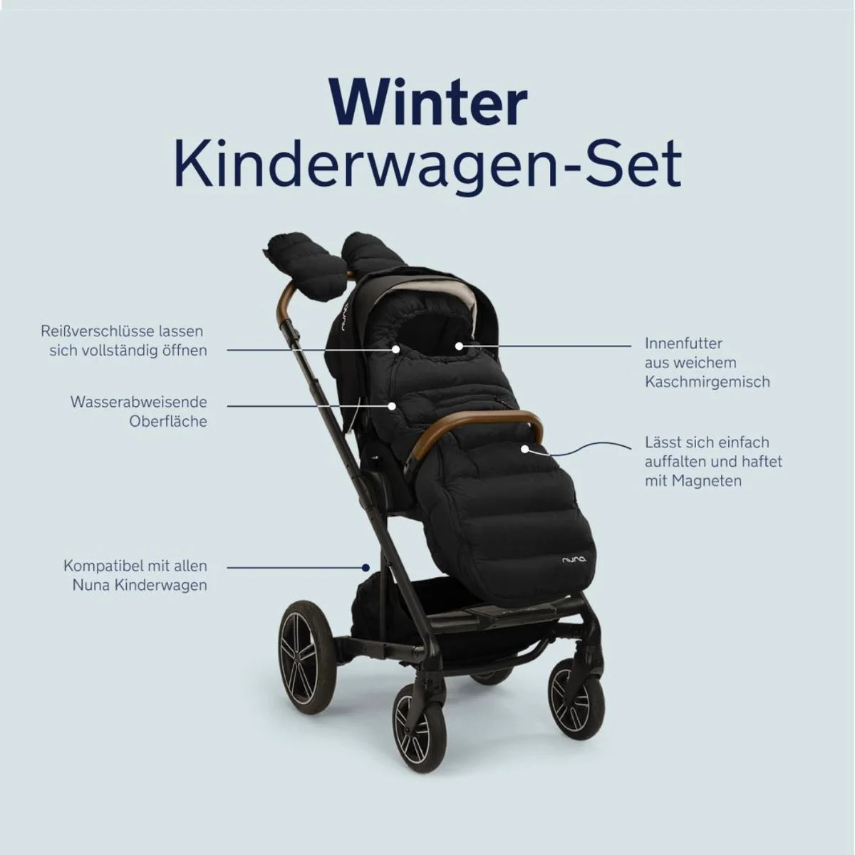 nuna Winter Stroller Set Merino Wool cedar