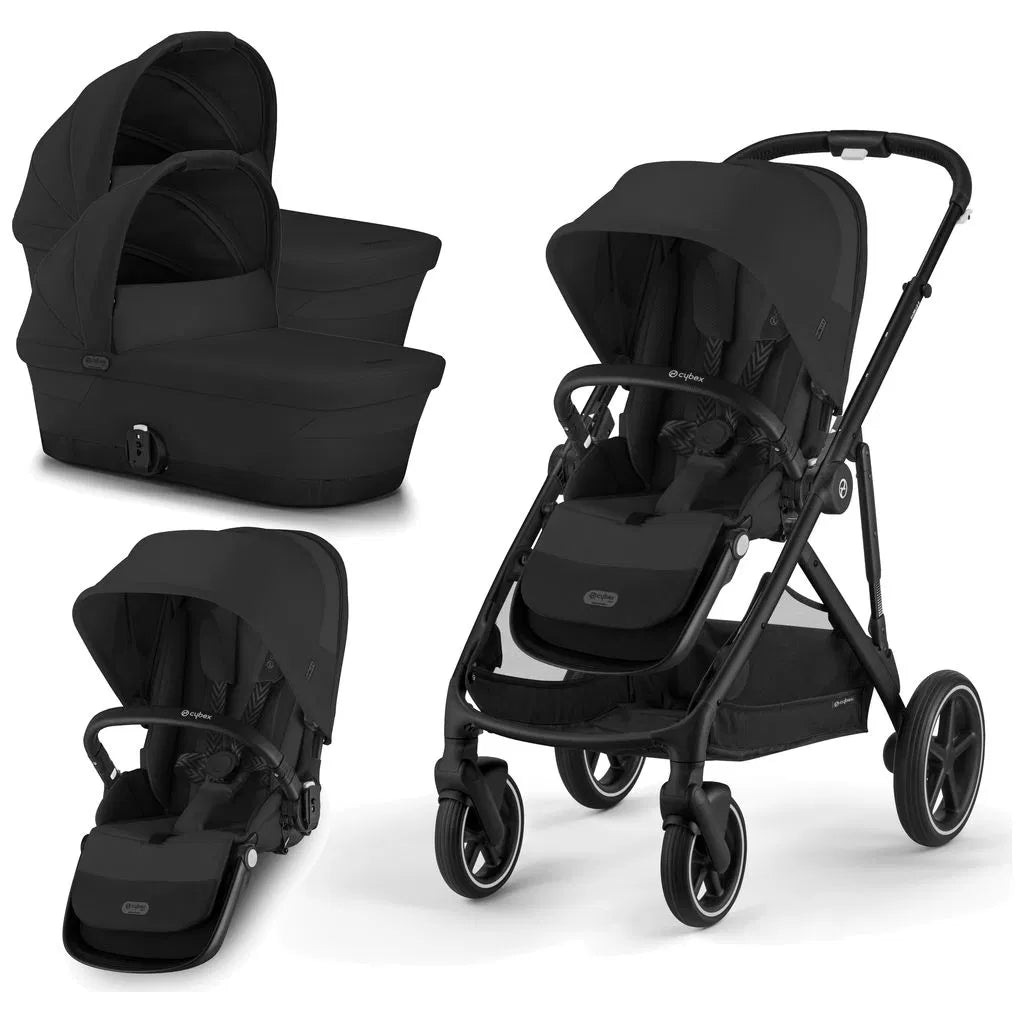 CYBEX Gazelle S Zwillingskinderwagen moon black black