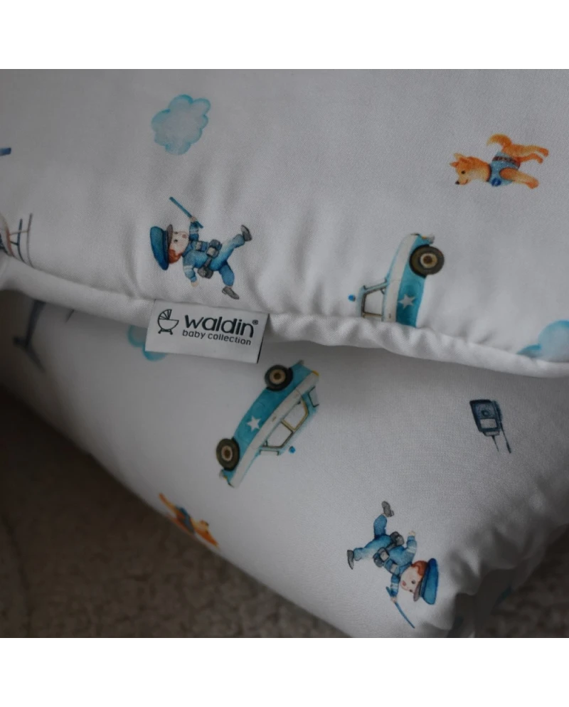 Bambus Decke & Kissen mit Füllung Polizei