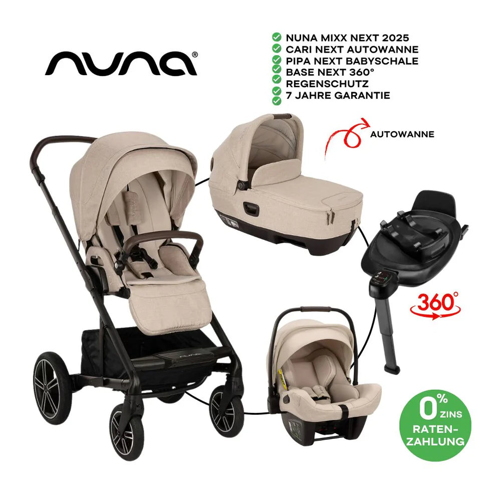 Nuna Mixx Next Bundle-Set Biscotti 4in1 inkl Babybett Dalia + Wickelkommode Set