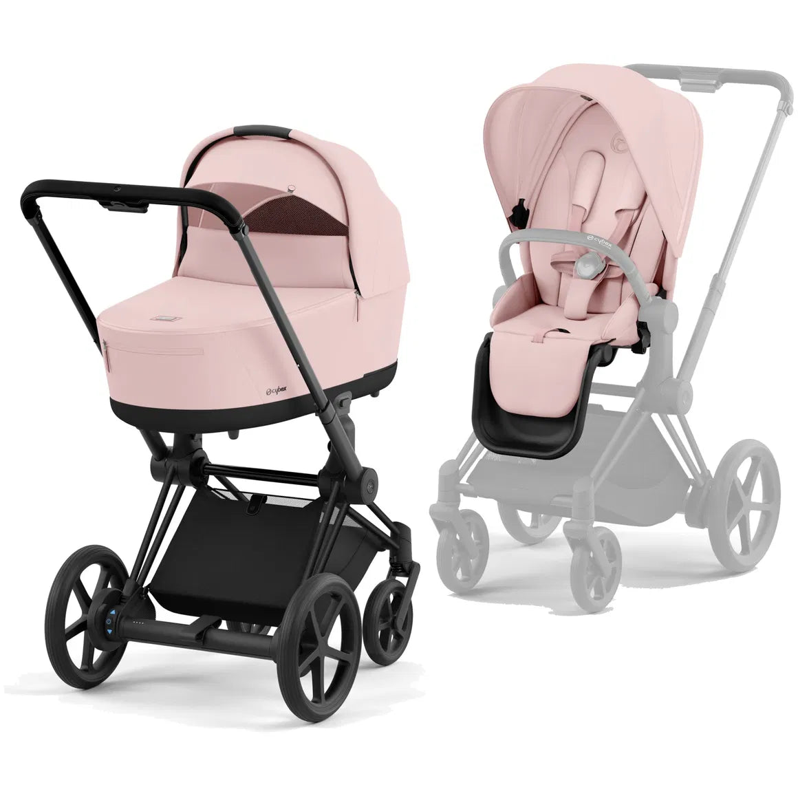 CYBEX ePriam 2.0 Matt Black Kombikinderwagen cozy beige beige