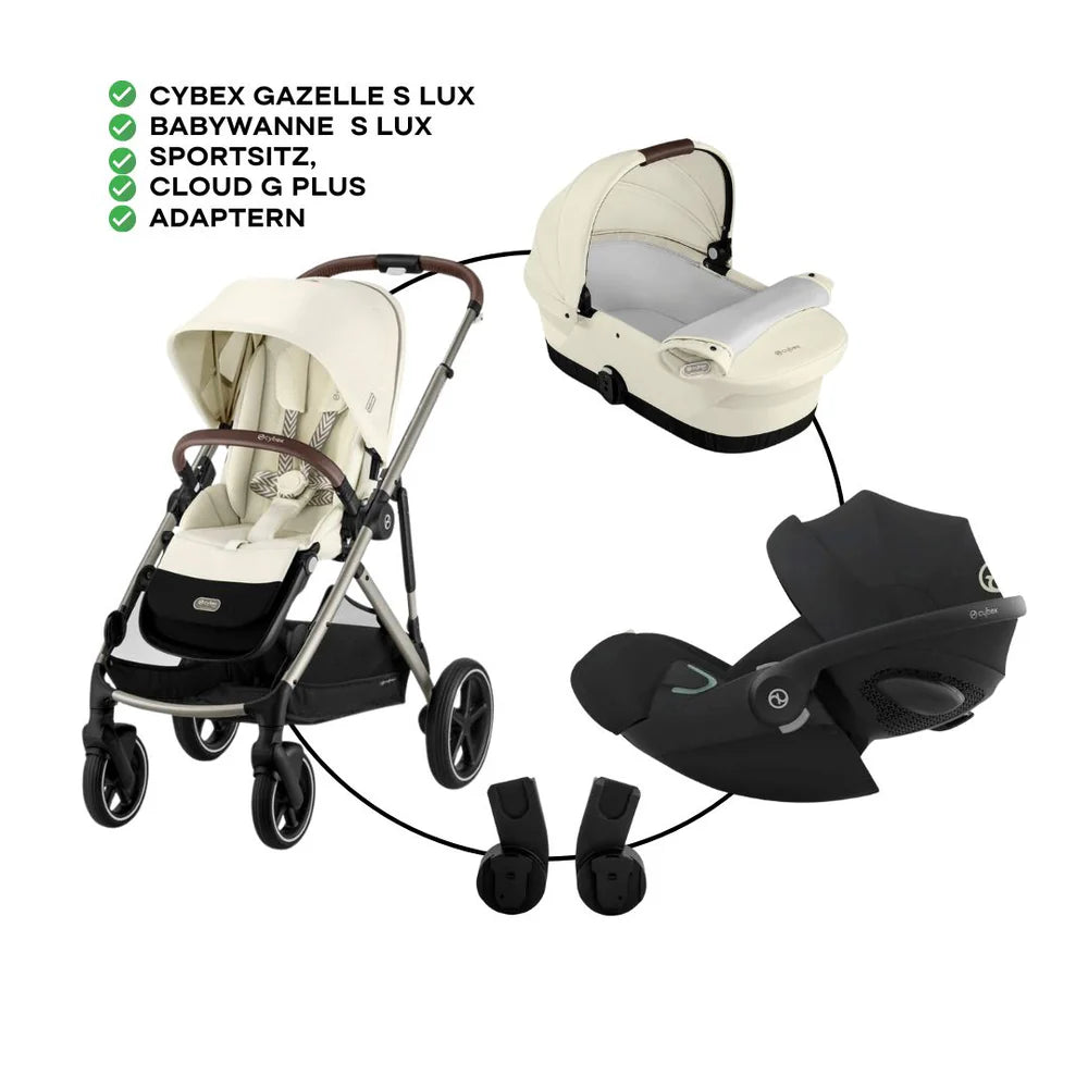 Cybex Gazelle S Trio-Set Bundle Inkl Cloud G PLUS i-Size Stone Grey