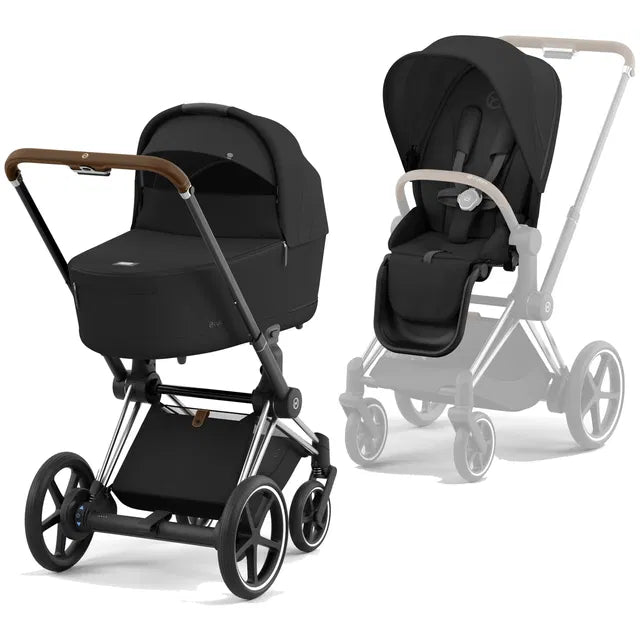 CYBEX ePriam 2.0 Chrome Brown Kombikinderwagen cozy beige beige