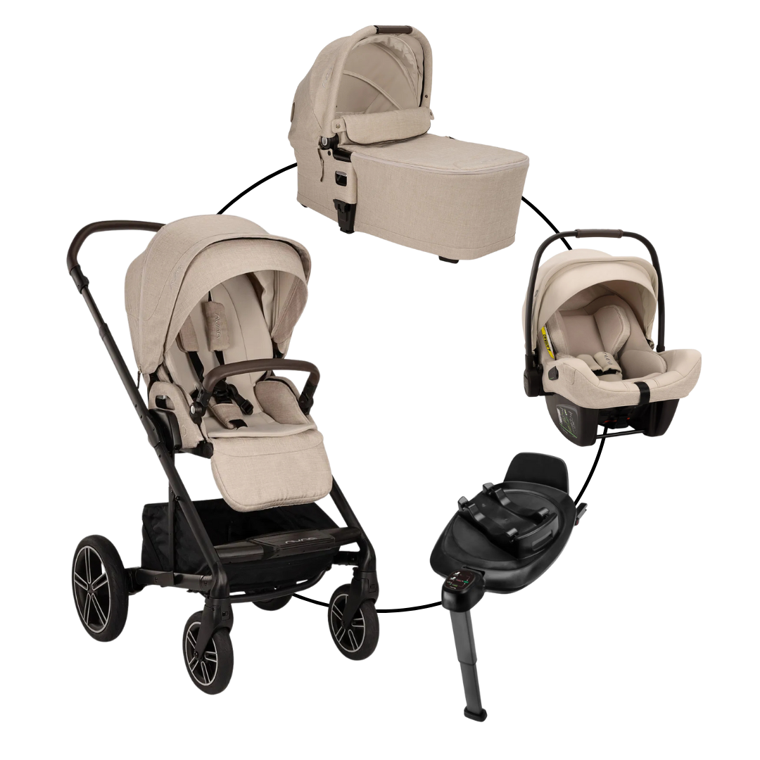 Nuna Kombikinderwagen Mixx Next Travel-Set inkl. Babyschale Pipa Next und Isofix-Basis Base Next Caviar