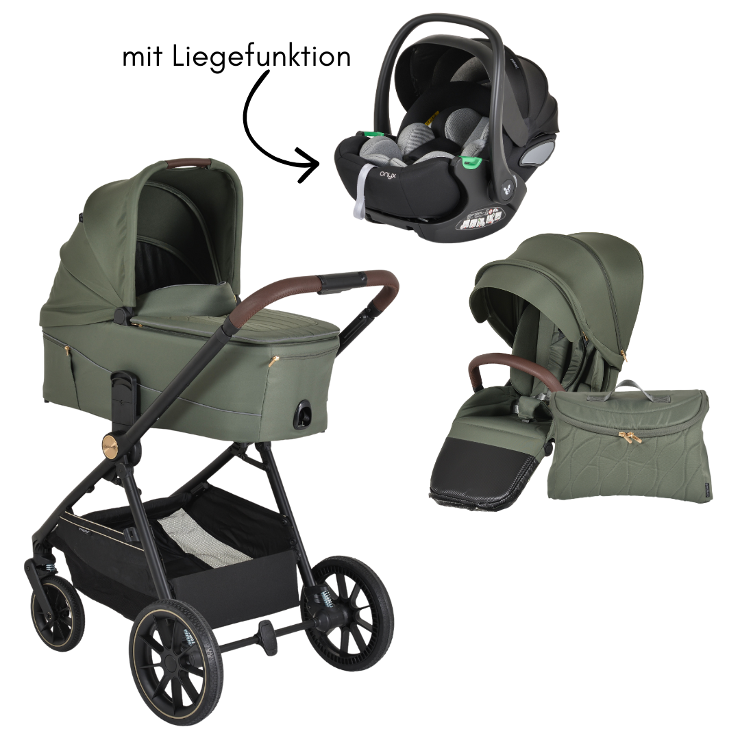 Kinderwagen 3in1 Celebrity Deep Green inkl. flachliegendem Autositz