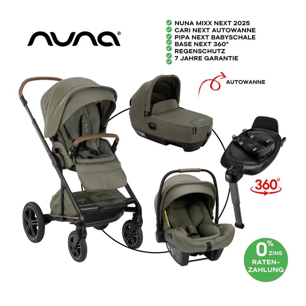 Nuna Mixx Next Bundle-Set Pine 4in1 inkl Babybett Dalia + Wickelkommode Set