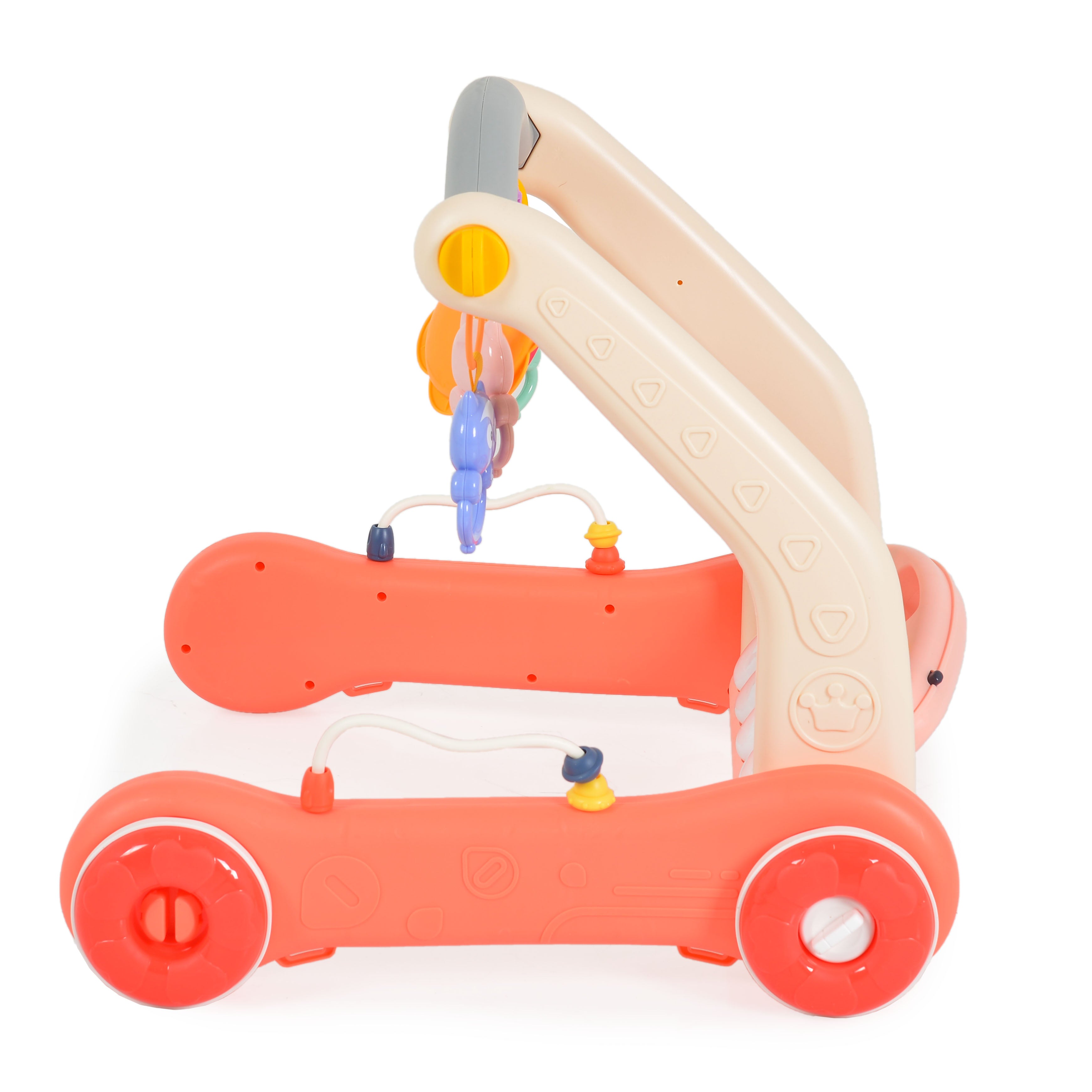 2-in-1 Lauflernwagen und Spielmatte Blue Piano Rosa