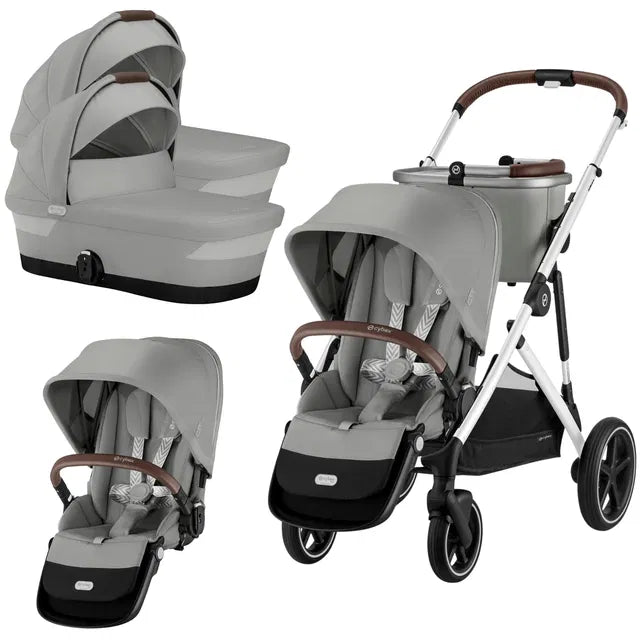 CYBEX Gazelle S Zwillingskinderwagen moon black black