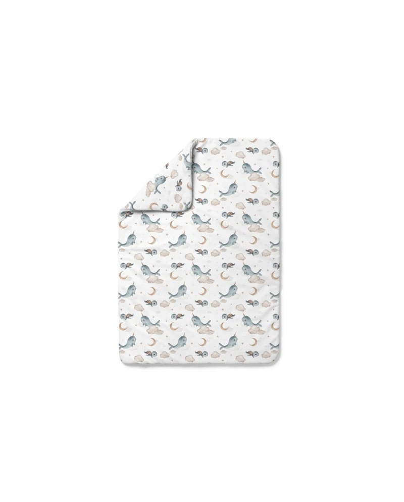 Bambus Decke & Kissen mit Füllung Wale Graphite