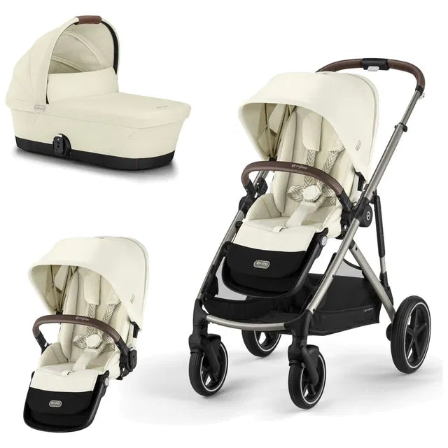 CYBEX Gazelle S Geschwisterkinderwagen moon black black