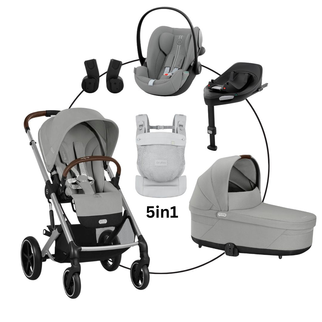 CYBEX Balios Lux 5in1 Bundle inkl. Amya Babytrage magic black