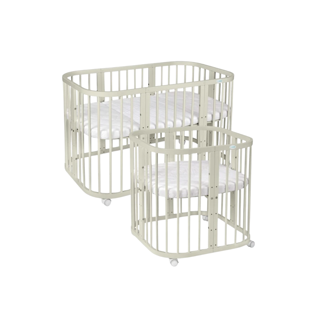 Lit Bébé 7en1 Quadi Olive – incluant Matelas