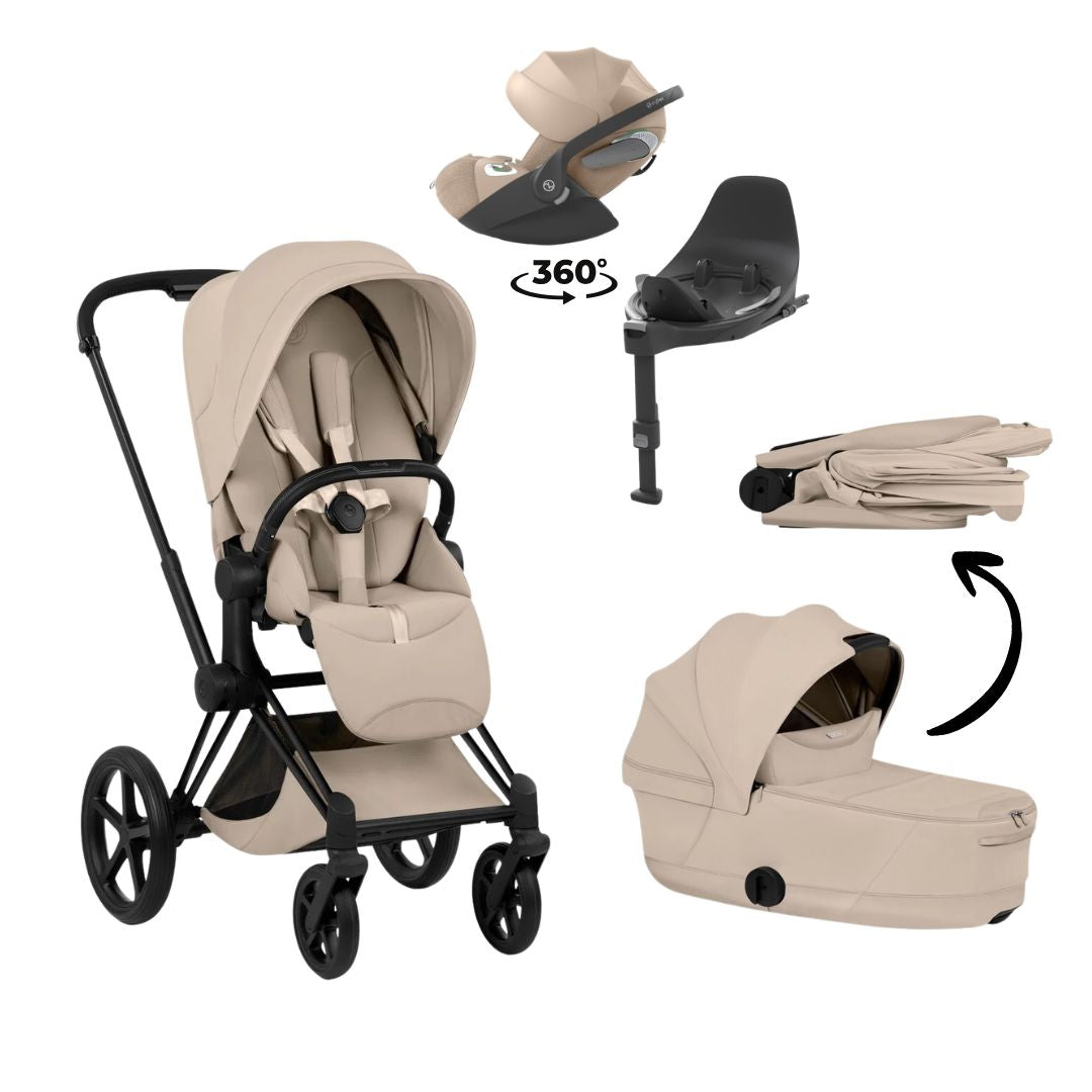 CYBEX Priam Style Matt Bundle - Set 4in1 inkl. Cloud T & Base T Peach Pink