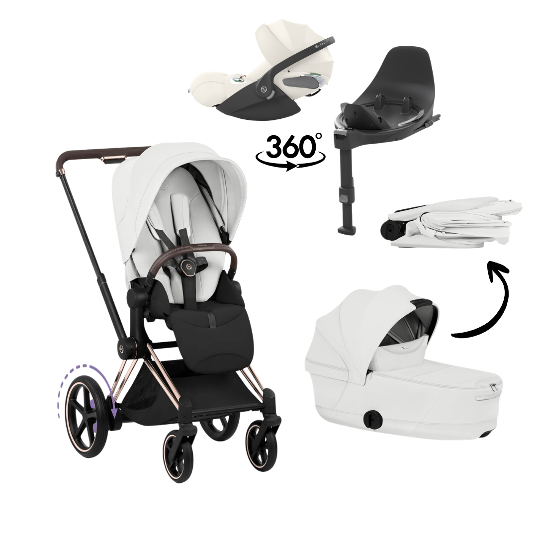 CYBEX E-Priam Style Rosegold Bundle - Set 4in1 inkl. Cloud T & Base T Sepia Black