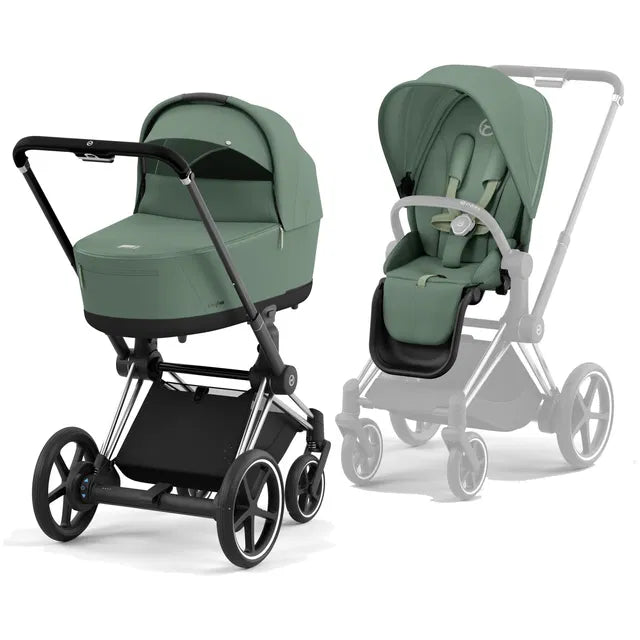 CYBEX ePriam 2.0 Chrome Black Kombikinderwagen cozy beige beige