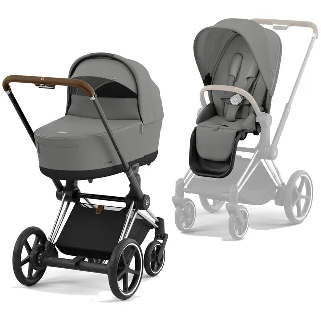 CYBEX ePriam 2.0 Chrome Brown Kombikinderwagen cozy beige beige
