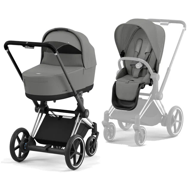 CYBEX ePriam 2.0 Chrome Black Kombikinderwagen cozy beige beige