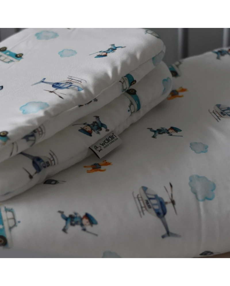 Bambus Decke & Kissen mit Füllung Polizei