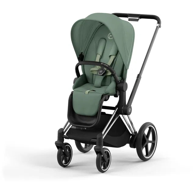 Cybex Chrome ePriam Travel Bundle-Set 4in1 inkl Cloud T Plus Chrome / Black / Leaf Green