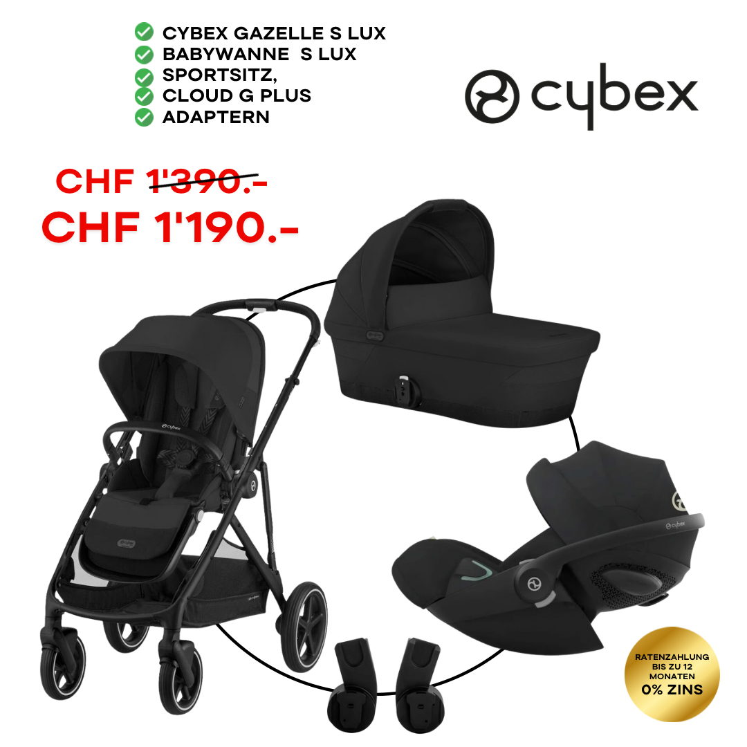 Cybex Gazelle S Trio-Set Bundle Inkl Cloud G PLUS i-Size Moon Black