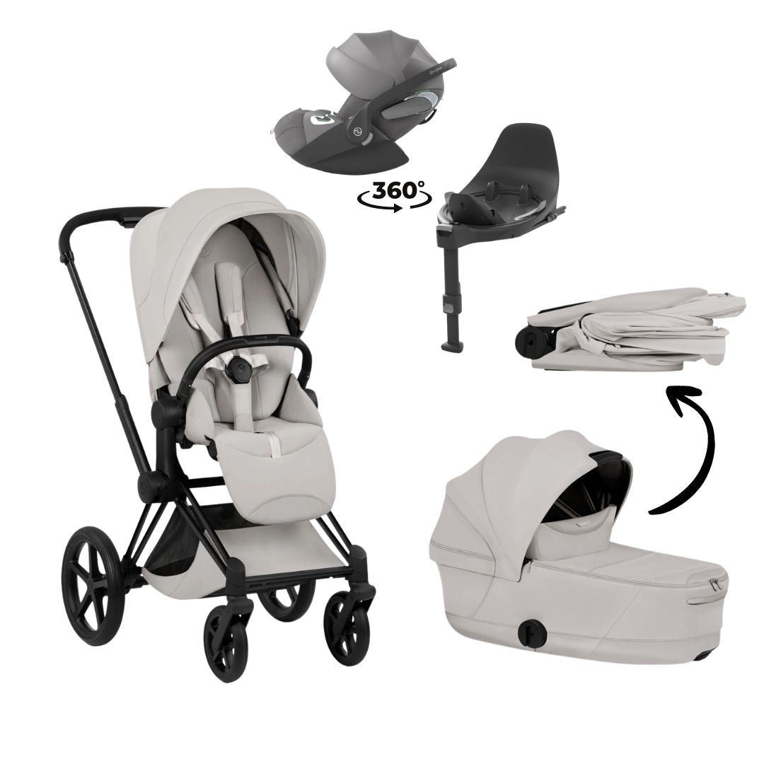 CYBEX Priam Style Matt Bundle - Set 4in1 inkl. Cloud T & Base T Peach Pink
