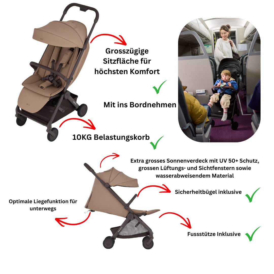 Anex Air Q Ensemble de voyage 2en1 avec baignoire pour bébé pliable Caramel