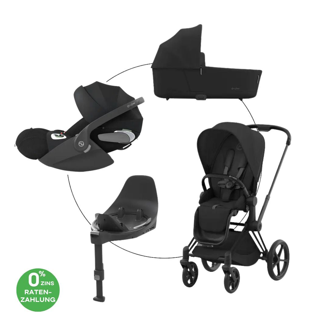Cybex Priam Travel Bundle-Set 4in1 inkl Cloud T Plus Sephia All Black