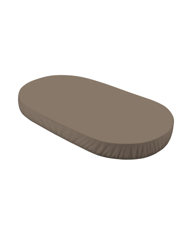 Spannbettlaken aus Baumwolle 124x73 cm – Taupe Oval