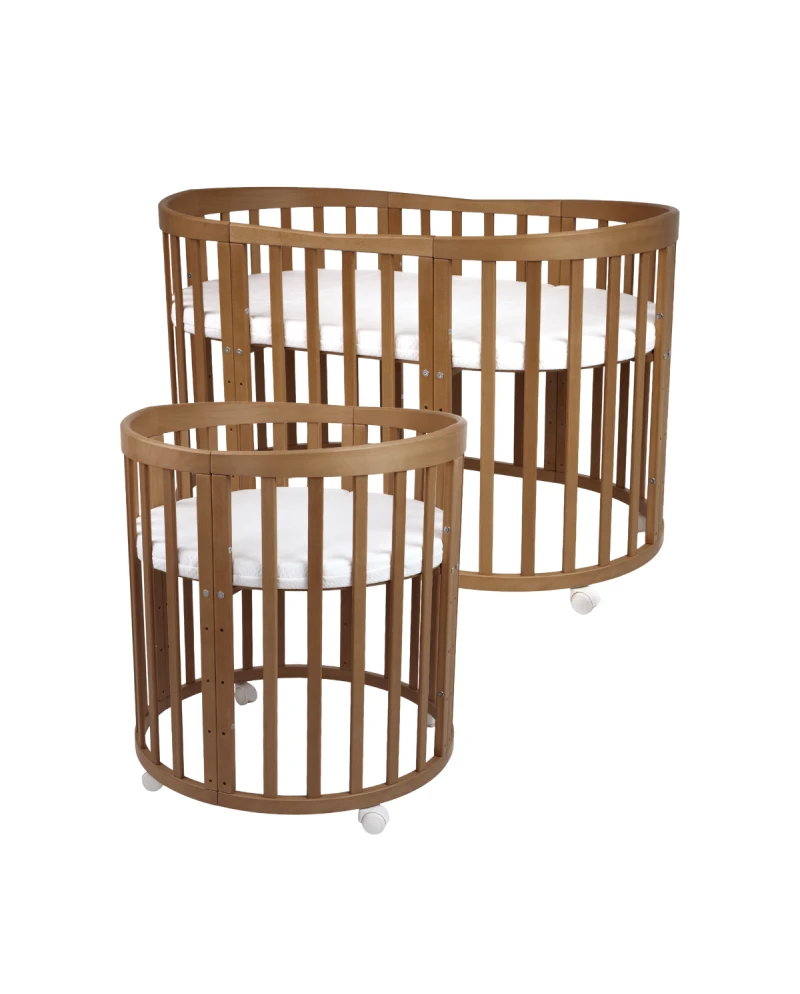 Lit bébé 7en1 Ovale Vintage – incl. Matelas