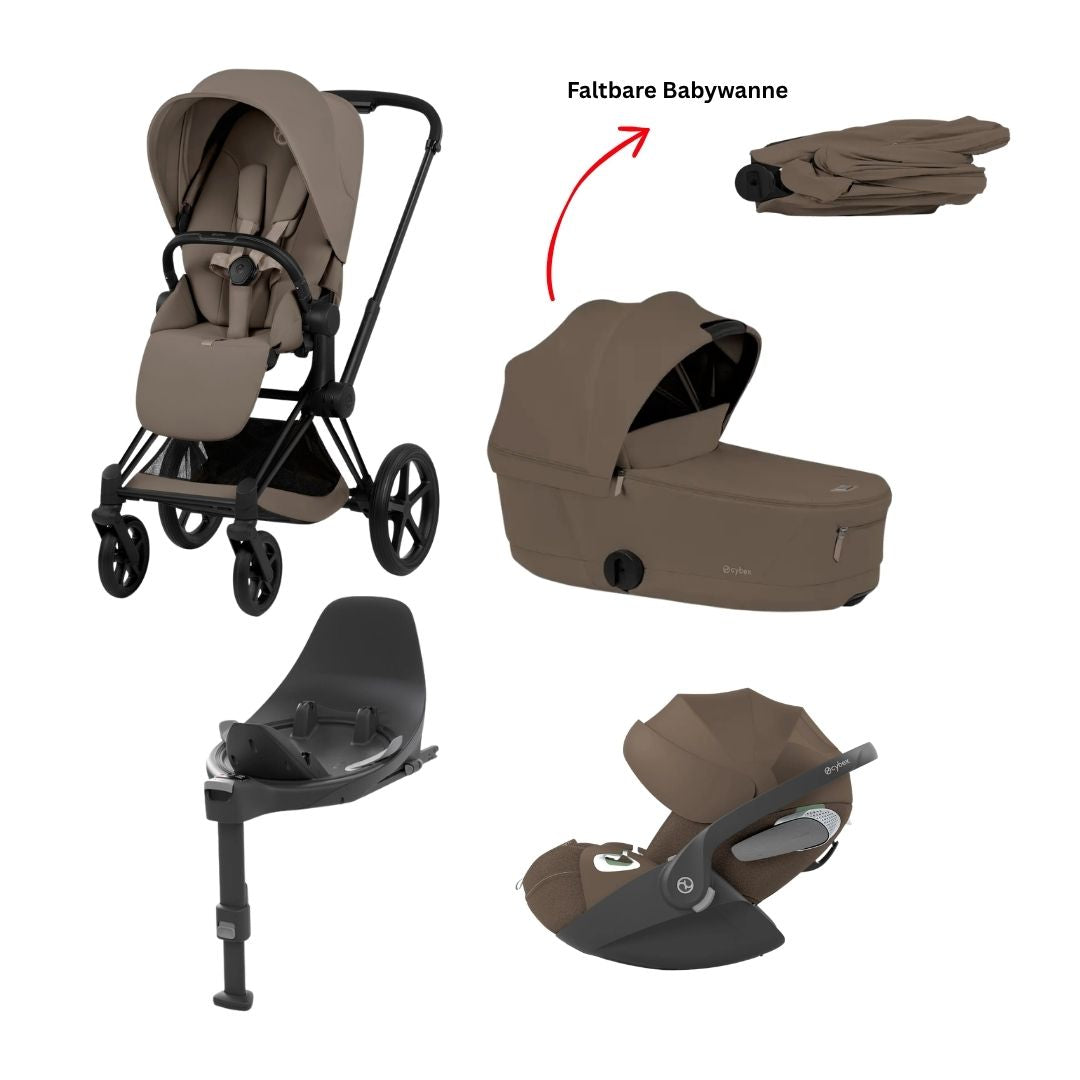 Cybex Priam Comfort 2026 Matt Black 4in1 Bundle Cococnut Brown