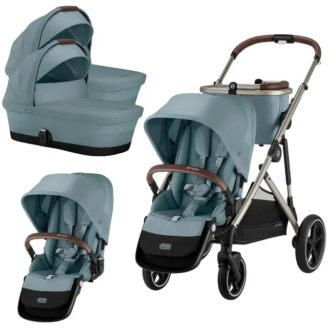CYBEX Gazelle S Zwillingskinderwagen moon black black