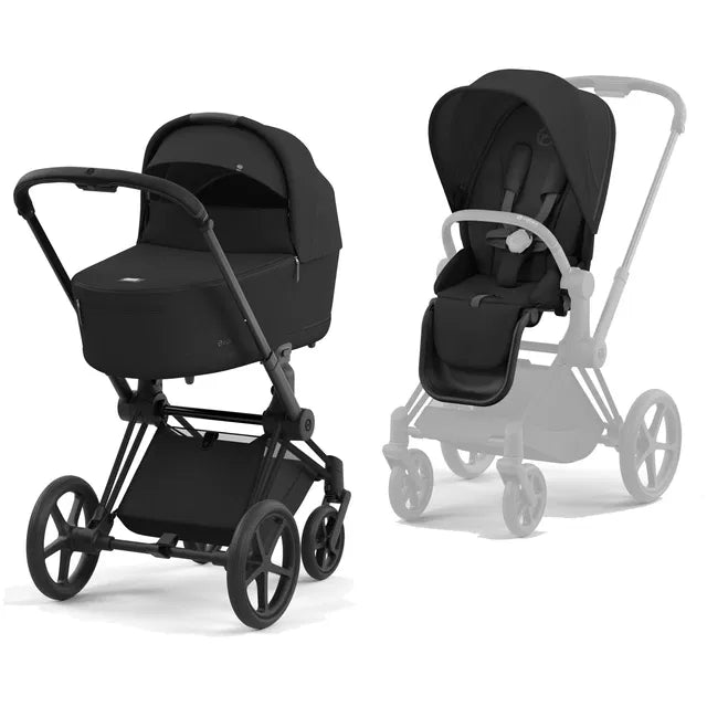 CYBEX Priam 4.0 Matt Black Kombikinderwagen cozy beige beige