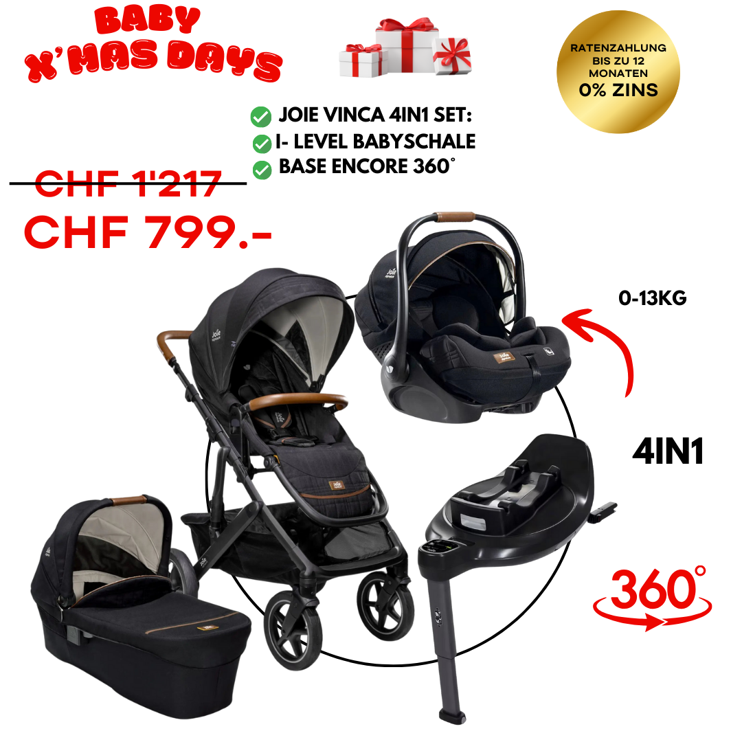 Joie Vinca Travel-Set Bundle 4in1 inkl. Babyschale i-Level Recline eclipse