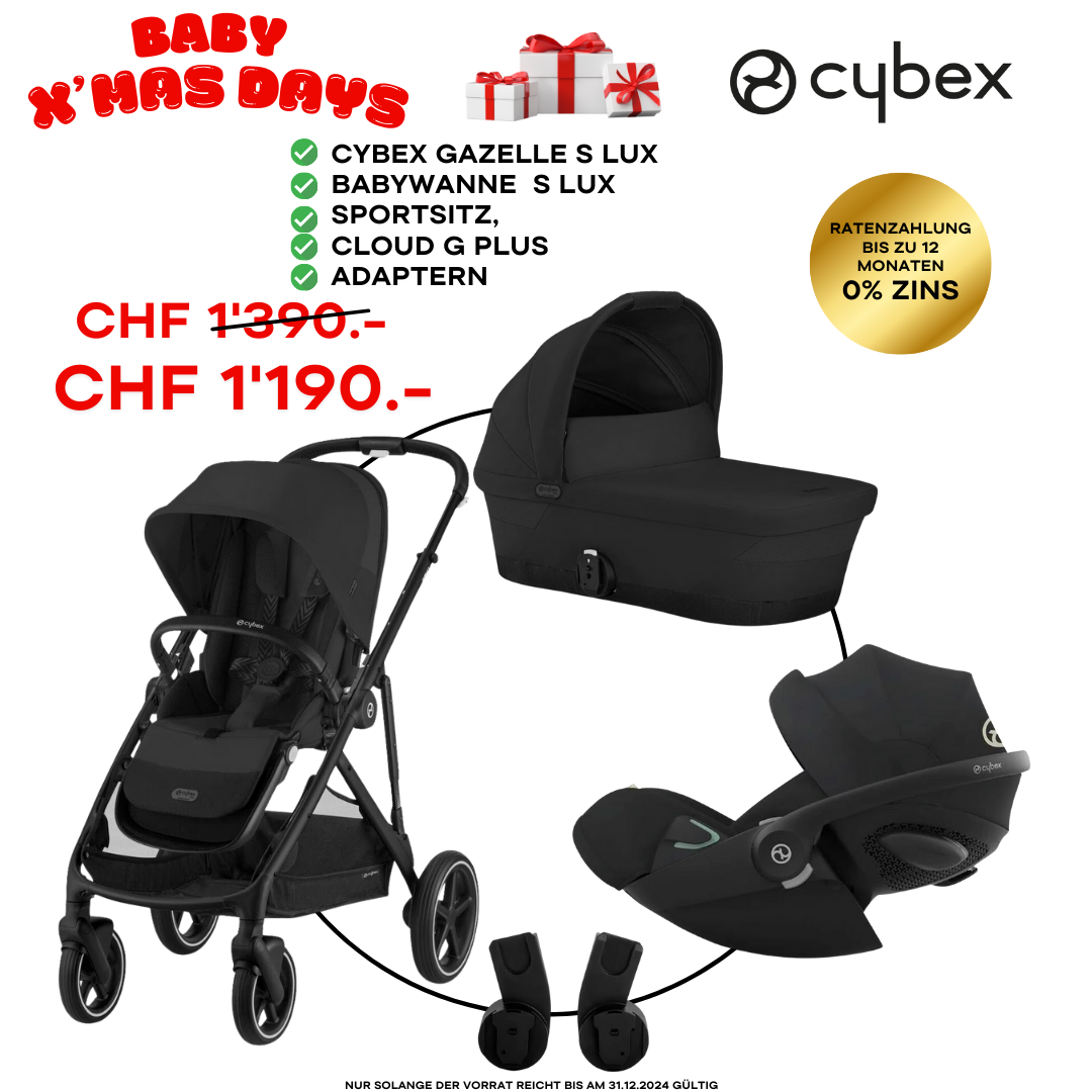 Cybex Gazelle S Trio-Set Bundle Inkl Cloud G PLUS i-Size Moon Black