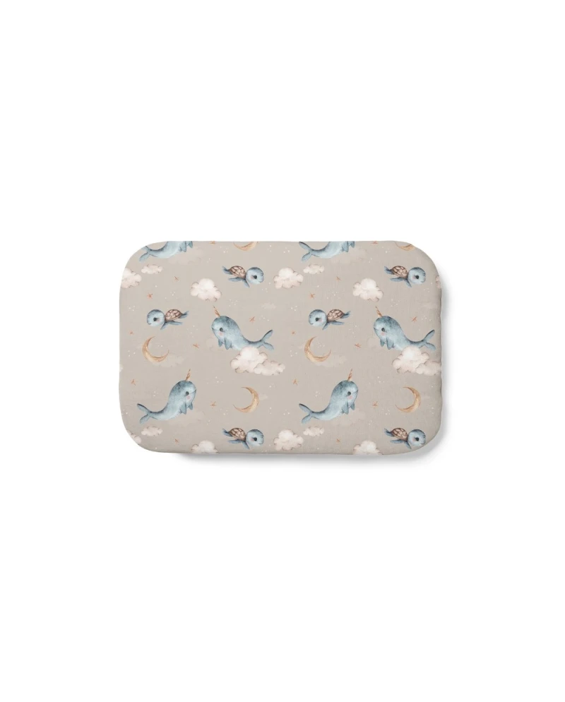 Bambus Decke & Kissen mit Füllung Wale Taupe