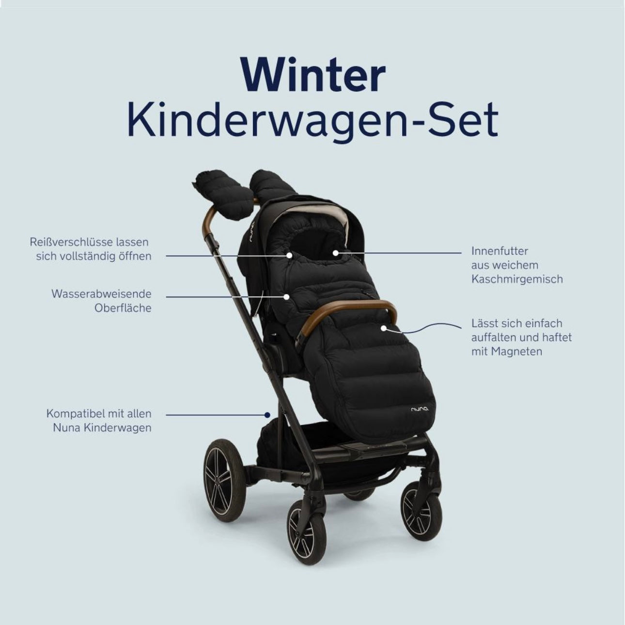 Nuna Winter Kinderwagen-Set (merinowolle) Biscotti