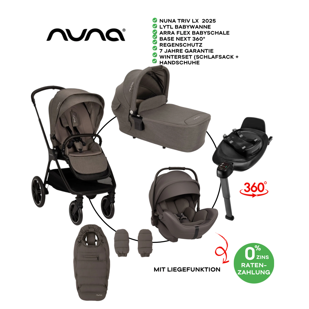 Nuna TRIV lx Thunder 4in1 All-in-One Set inkl ARRA flex & BASE next Bundle